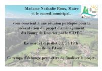 REUNION PUBLIQUE AMENAGEMENT DU VILLAGE -BOURG DE DOUCIER