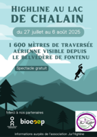 Une traversée vertigineuse, technique et poétique en highline au dessus du lac de Chalain