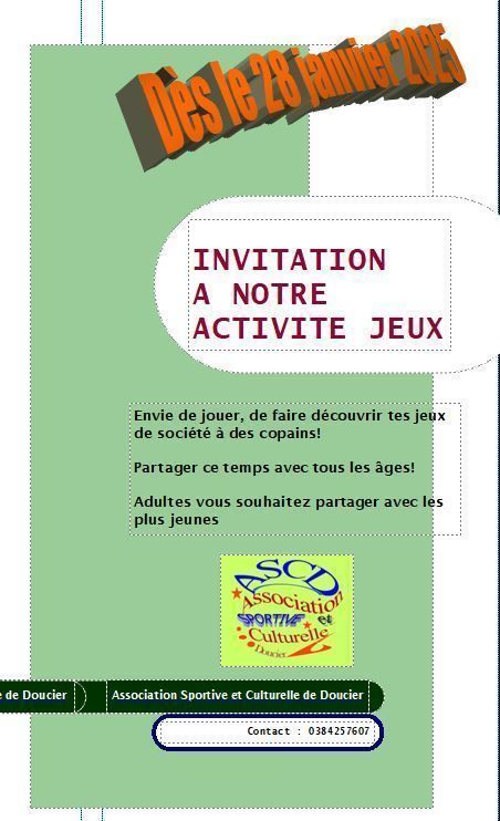 UNE NOUVELLE ACTIVITE DE LOISIRS !!!
